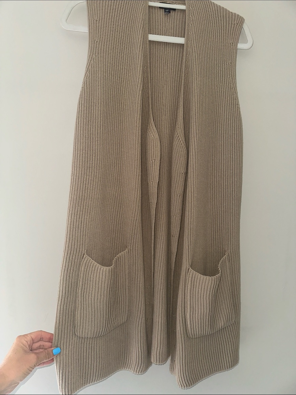 New! Splendid Sleeveless Knit Open Front Long Knit Vest